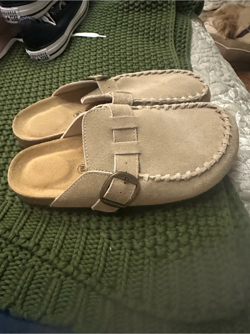 Suede Slip-On Mules in Light Taupe - Women’s Size 9M - Picture 4 of 5